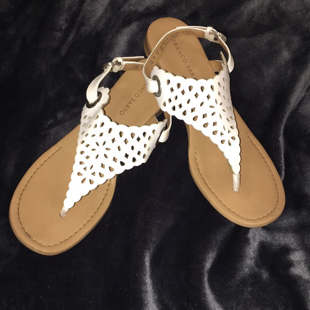 Franco Sarto White leather sandals
